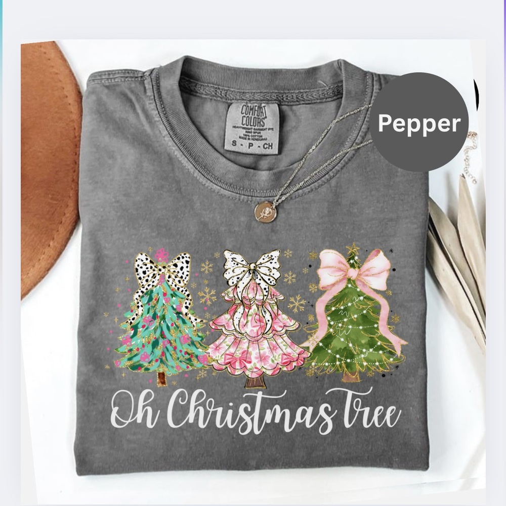 Comfort Colors Christmas Tree Graphic Tshirt,  S-3X
